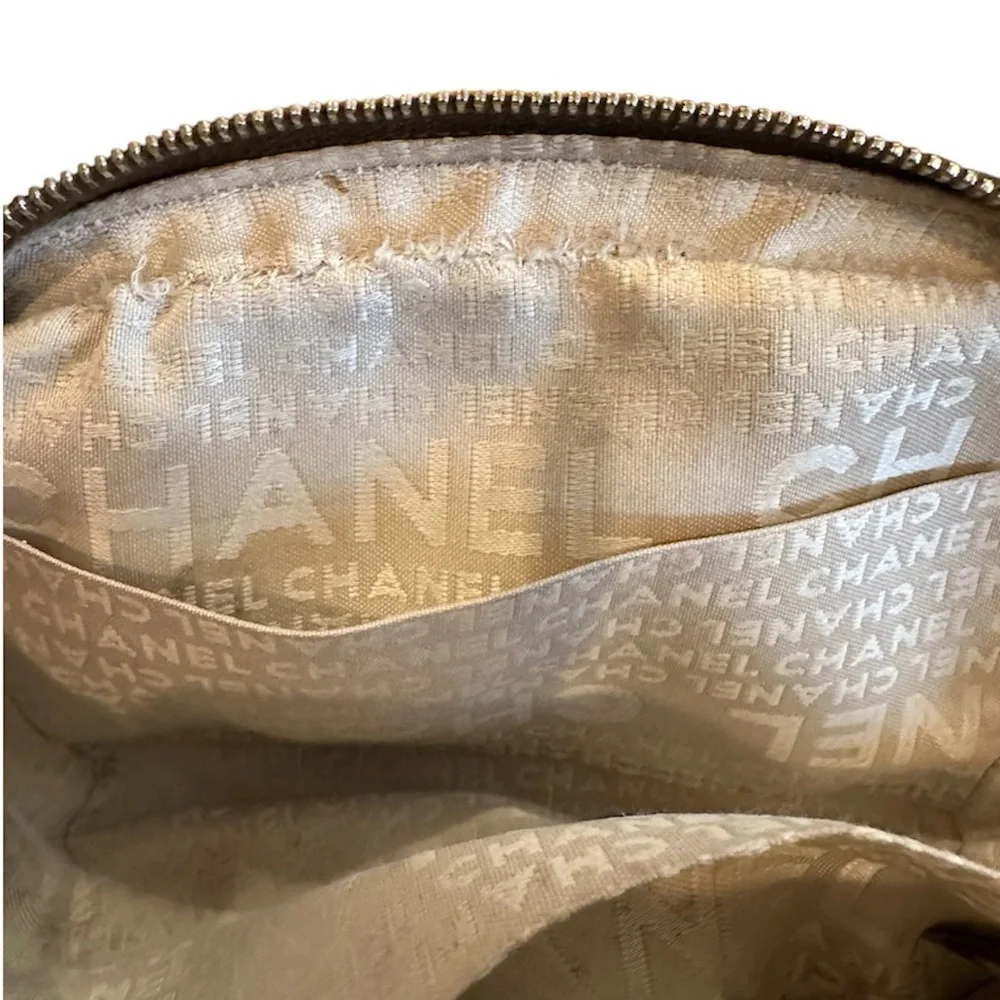 Chanel Ligne Cambon Cosmetic Bag Metallic Authentic - Picture 11 of 15